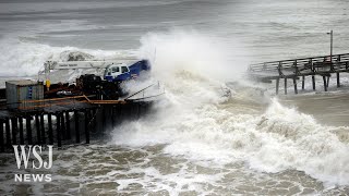 Watch Massive Waves Batter California Coast  WSJ News [upl. by Nisay780]