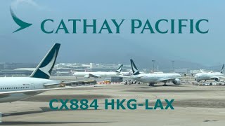 Trip Report Cathay Pacific 777300ER Economy Class Hong KongLos Angeles [upl. by Nillok]