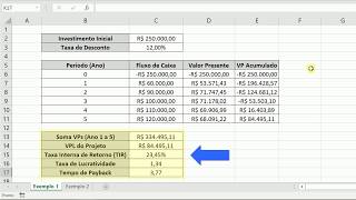 Cálculo do VPL TIR Lucratividade e Payback no Excel  Planilha Automatizada [upl. by Uball]