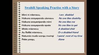 Swahili Speaking Practise A Story of a girl with one hand [upl. by Hollie]