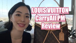 LOUIS VUITTON CarryAll PM Review Everyday Luxury Hobo Shoulder Bag [upl. by Ydisac]