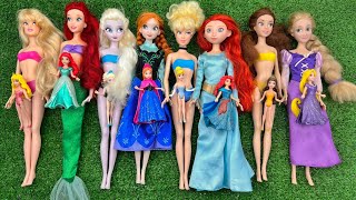 Looking For Disney Princess Mix Rainbow Dress 9 MYSTERY SURPRISES Dolls Satisfying Video ASMR [upl. by Saum]