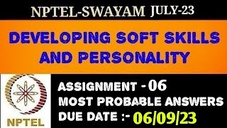 NPTEL  Developing Soft Skills amp Personality  Assignment  6  Most Probable Answers [upl. by Linzer]