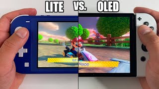 LITE vs OLED Nintendo Switch Comparison  Mario Kart 8 Deluxe [upl. by Atiugal821]