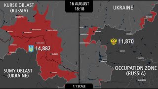 Ukraine Kursk Invasion amp Russian Advances Compared – Every Hour [upl. by Brodench]