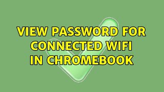 View password for connected wifi in chromebook [upl. by Newob]