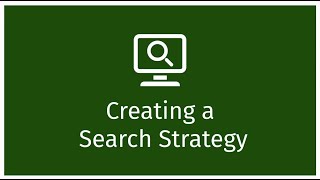 Creating a search strategy [upl. by Alanah]