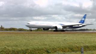 b777300ER air austral take off décollage sur piste mouillé nantes atlantique [upl. by Arde]