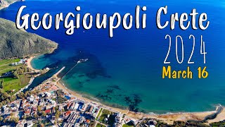 Georgioupoli Crete silent relaxing walking tour 4k drone Kreta Greece 2024 [upl. by Janean]