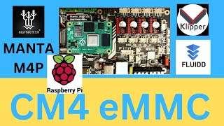 BTT  Manta M4P CM4 eMMC install of Fluidd Pi [upl. by Airahcaz490]