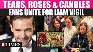 Liam Payne Fans Break Down In Tears During Candlelit Vigil In Brussels [upl. by Gibe]