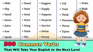 List of 500 Most Common Verbs in English [upl. by Donahoe]