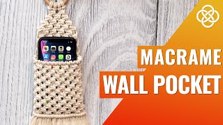 Macrame pocket wall hanging tutorial  Macrame DIY  Macrame mobile pocket [upl. by Ahsilahs22]