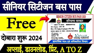 Haryana senior citizen bus pass kaise banaye 2024 how to apply online senior citizen bus pass [upl. by Dhu]