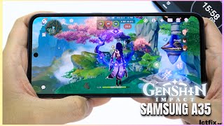 Samsung Galaxy A35 Genshin Impact Gaming test  Exynos 1380 120Hz Display [upl. by Madid]