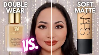 ESTEE LAUDER DOUBLE WEAR VS NARS SOFT MATTE COMPLETE FOUNDATION  Review amp 12hr Wear Test [upl. by Daahsar]