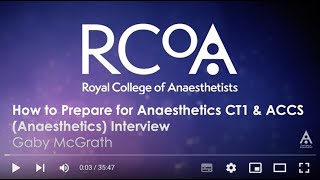 How to Prepare for an Anaesthetics CT1 amp ACCS Anaesthetics Interview [upl. by Nonnair]