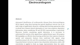 MD CardioNet A Multi Dimensional Deep Neural Network for Cardiovascular Disease Diagnosis From Elect [upl. by Sivie]