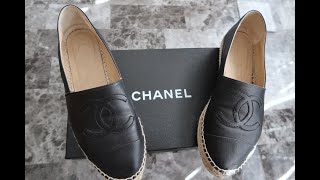 CHANEL ESPADRILLES SHOE REVIEW  ON FEET LOOK  GIVEAWAY [upl. by Ryan]