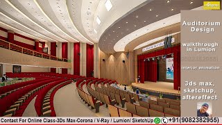 Auditorium design Lumion Sketchup 3ds max walkthrough animation Interior animation [upl. by Oker419]