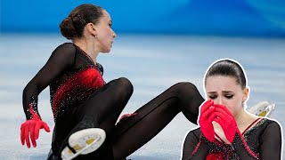 Kamila Valieva’s Olympic Medal Hopes Falls  She Falls In Free Skate amp Finishes in 4th Place [upl. by Simah]