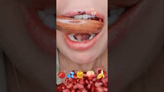 ASMR Satisfying Eating Colourful Foods asmr emojifoods satisfyingsounds [upl. by Rehpinnej]