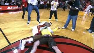 LeBron tackles Heat fan who hits 75000 shot [upl. by Marys]