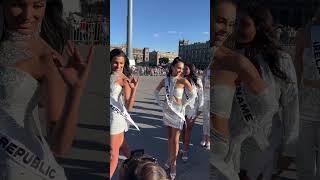 Miss Universe Ecuador y República Dominicana lucen sus vestidos en el Zócalo alf missuniverse [upl. by Atem724]