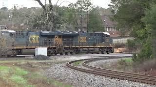 CSX M 582 28 manifest by Monroe Jct 122823 ET44AH  ES44AH lead 9700 ft consist [upl. by Jeu]