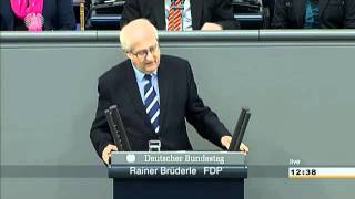 FDP Fraktionschef Rainer Brüderle quotDieser Haushalt ist ein Stabilitätshaushaltquot  YouTube [upl. by Einegue]