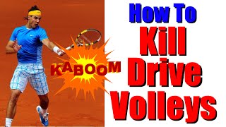 Tennis Drive Volley Technique  Kill High Balls [upl. by Hsekin]