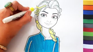 Lets color Princess Elsa 🎨Paint the picture🖌 [upl. by Nire]