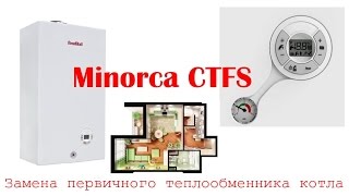 Демонтаж первичного теплообменника котла Minorca CTFS [upl. by Hafeetal]