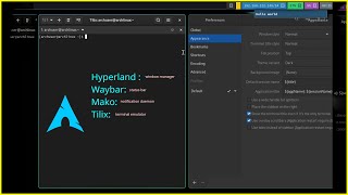 hyprland on Arch linux  tiling window manager  waybar  notification  desktop [upl. by Anawaj]