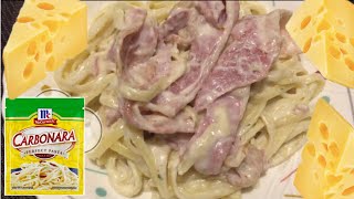 SUPER EASY CREAMY CARBONARA using Mc Cormick Mix [upl. by Upshaw173]