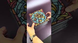 How to Make an Embroidered Stained Glass Light Block sewing embroideryhoop [upl. by Eberhard]