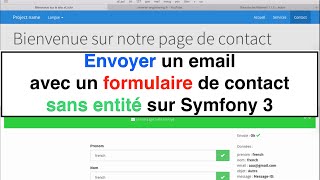 Tutoriel 12 Envoyer un Email avec un formulaire de Contact sans entité sur Symfony 3 [upl. by Vassar471]