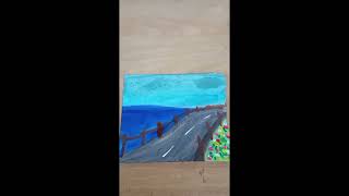 Easy Sea 🌊Landscape Painting🎨 Easy Acrylic Painting🎨 painting sea beach art acrylicpainting [upl. by Munmro]