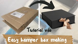 easy shirtbox making tutorial  hamper box making at home  hamperbox without foam board [upl. by Itch]