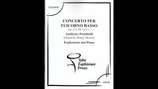 Ponchielli Concerto per Flicorno basso A442 quotKaraoke  Accompanimentquot [upl. by Ardnosal392]