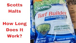 Scotts Halts Crabgrass Preventer  How Long Does It REALLY Work [upl. by Eelydnarb]