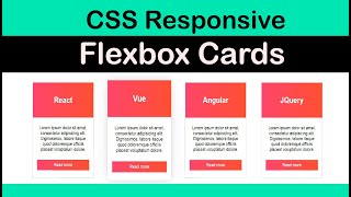 Css Flexbox Responsive Cards  Css Div Contianer  Html Css Cards [upl. by Secundas661]