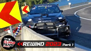 BEST of Hill Climb 2023  HCF Rewind 23  speed sparks fails crashes ☆ part 1 [upl. by Cattima]