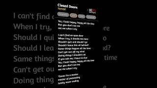 Ismail  Closed Doors Lyrics by Want Lyrics [upl. by Ahseuqram]