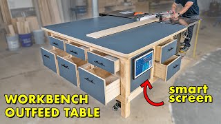 I Built The Ultimate Workbench Outfeed Table Its Smart [upl. by Htiel]