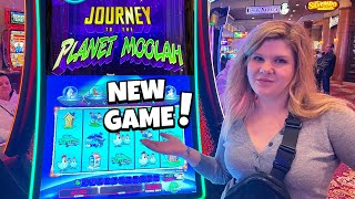 I Found the BRAND NEW Journey to Planet Moolah Slot Machine in Las Vegas [upl. by Asiuol]