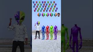 blue red green amp purple alien dancing and DeepuMagic Correct headmatching gameMagical video funny [upl. by Angil]