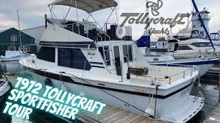 1972 Tollycraft 34ft Sportfisher Interior Tour [upl. by Acinorrev]