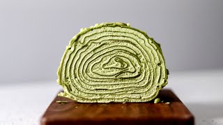 Matcha Crepe Roll Cake  So Soft amp Creamy  Recipe without Oven [upl. by Ahsilla]