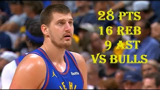 Nikola Jokic 28 Pts 16 Reb 9 Ast Chicago Bulls vs Denver Nuggets HIGHLIGHTS [upl. by Gerick]